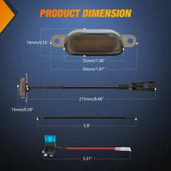 Nilight amber LED marker light closeup showing smoked housing and bright output