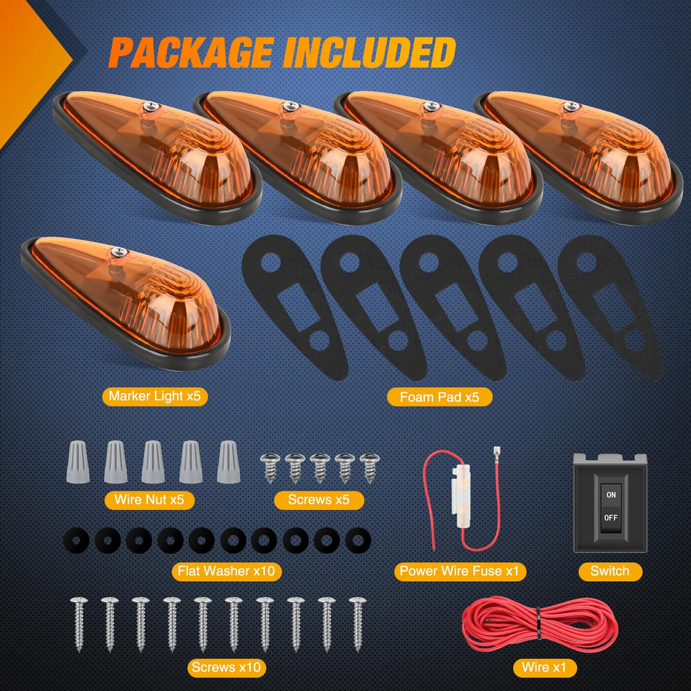 Nilight amber teardrop marker light on a trailer showing top clearance signaling