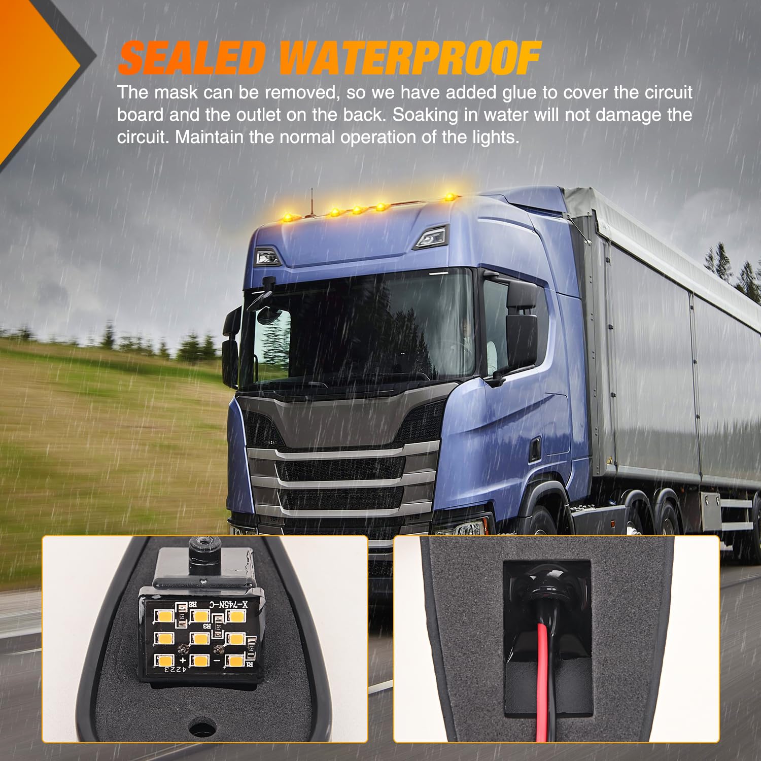Nilight amber teardrop marker light on a truck for enhanced signaling