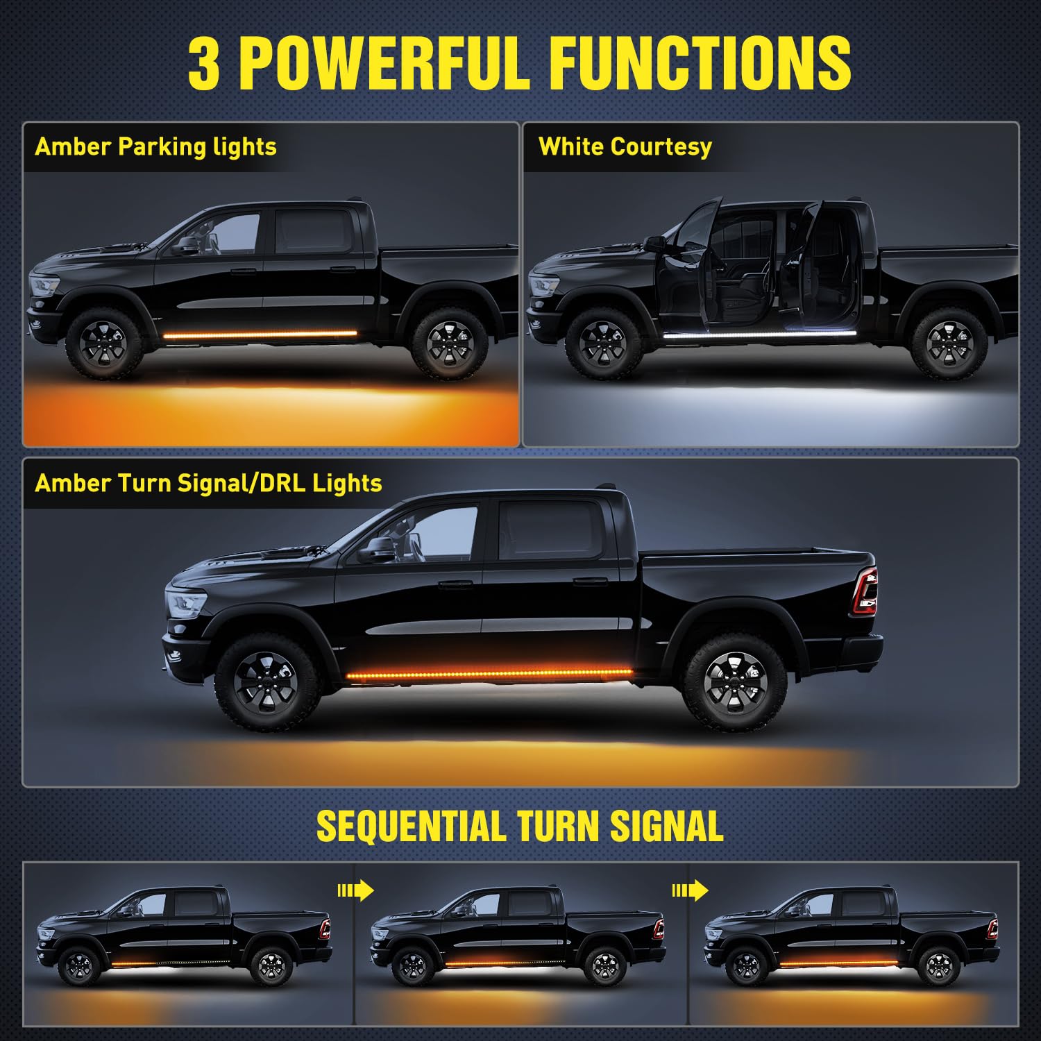 Nilight amber turn signal sequential lights enhance signaling for other drivers