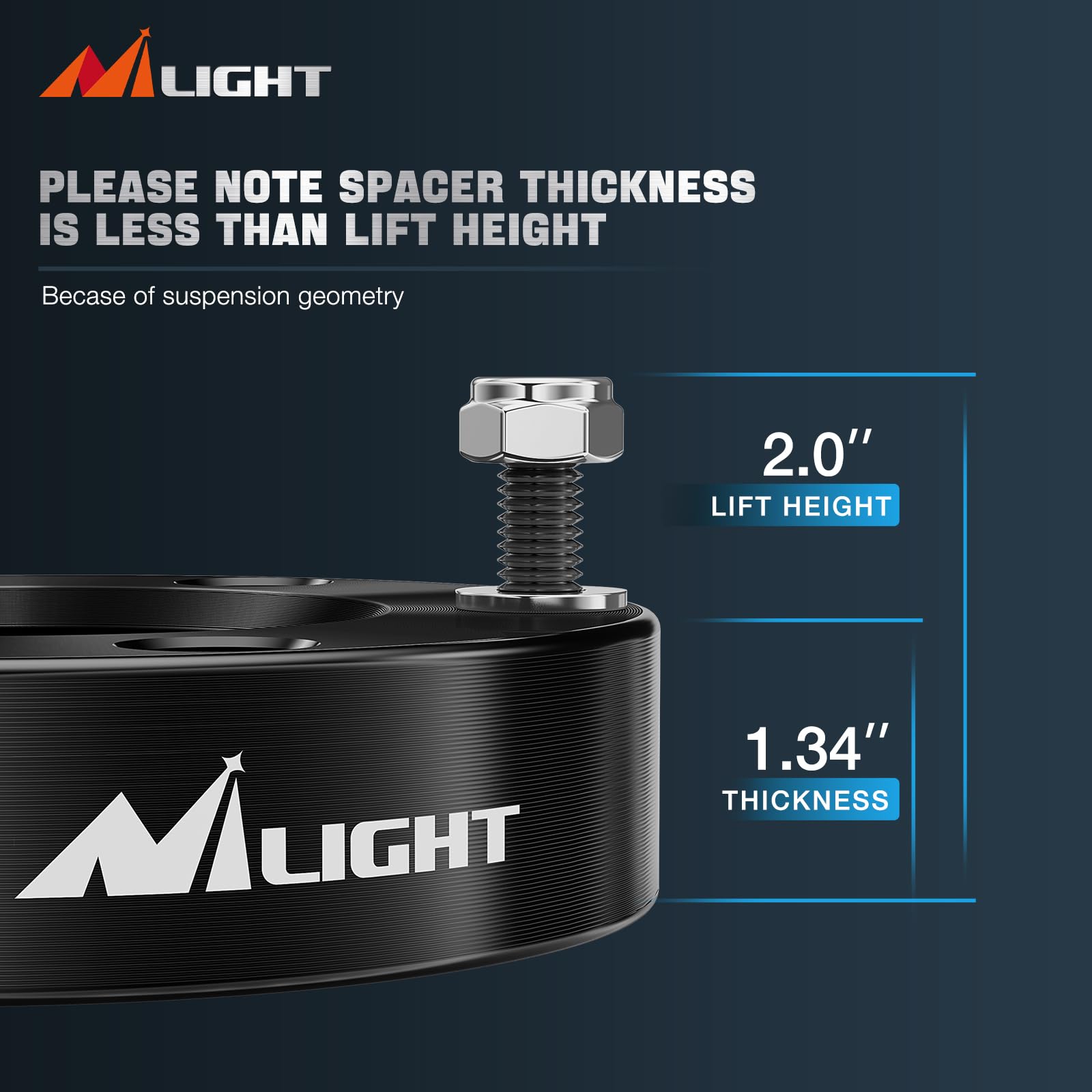 Nilight anodized black finish protects the kit from rust and wear