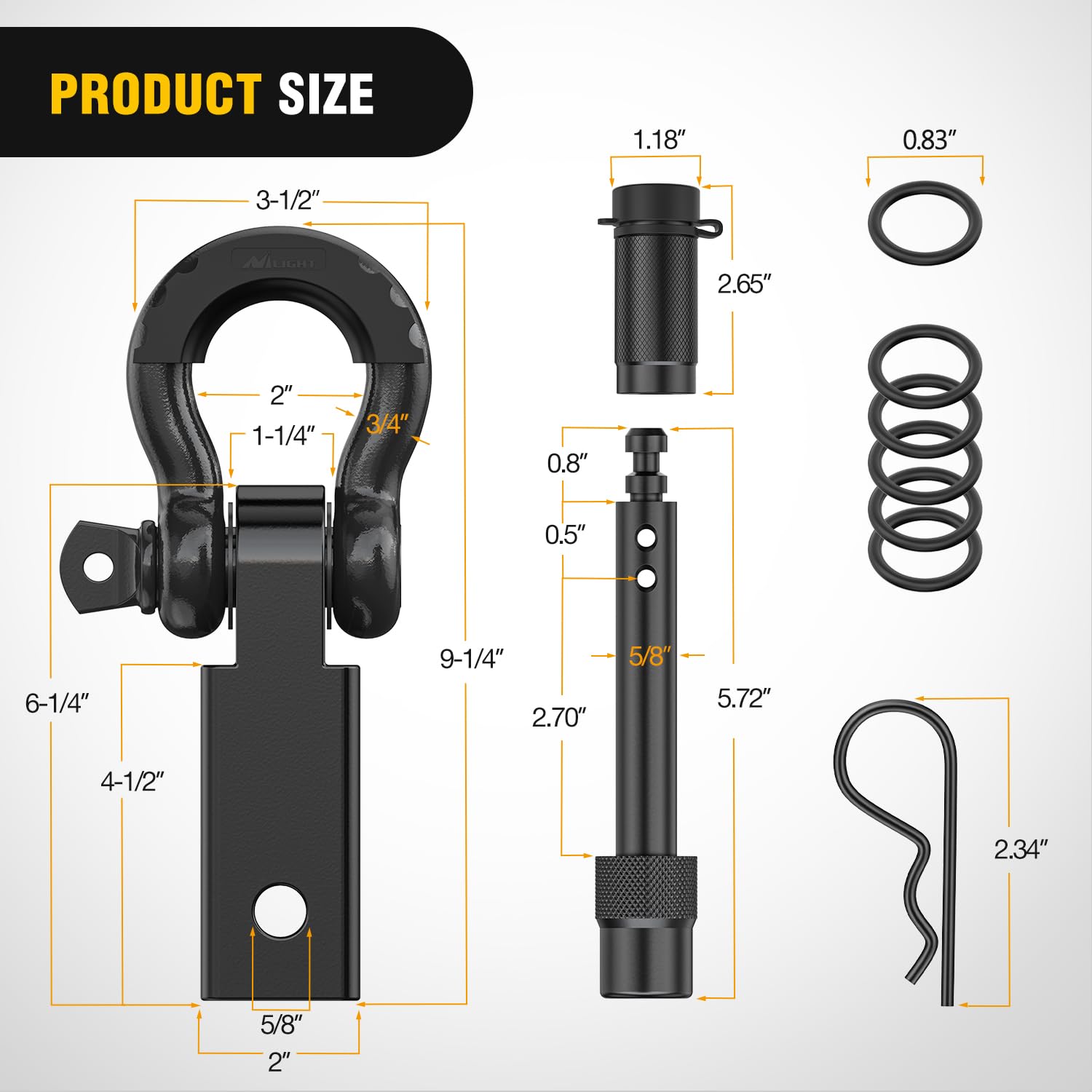 Nilight trailer hitch lock pin enhances protection against theft with easy two-hole alignment.