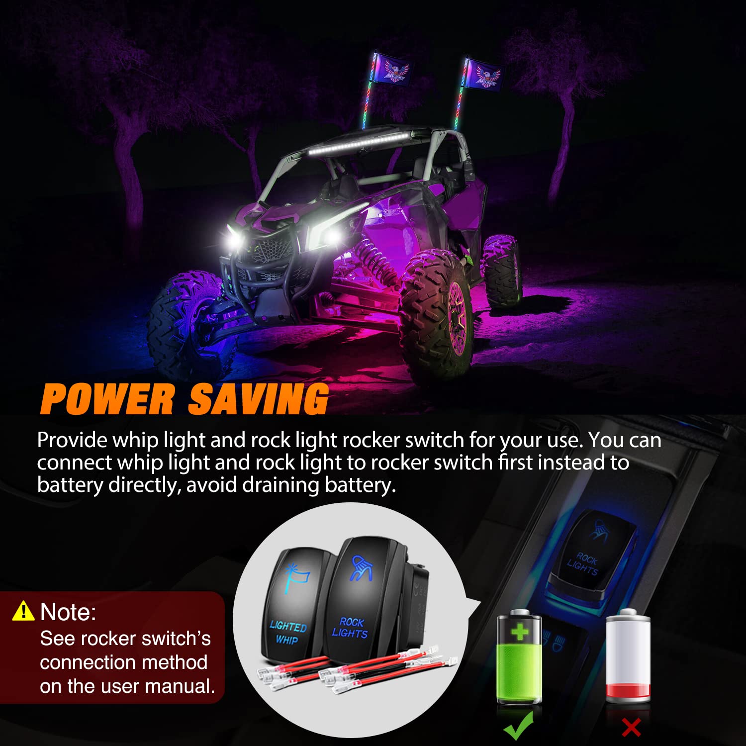 Nilight app and RF remote enable easy DIY lighting control on trails.
