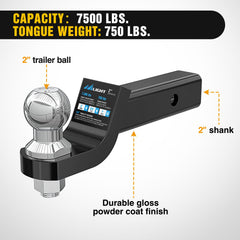 Nilight ball mount with pin and clip included for quick install.