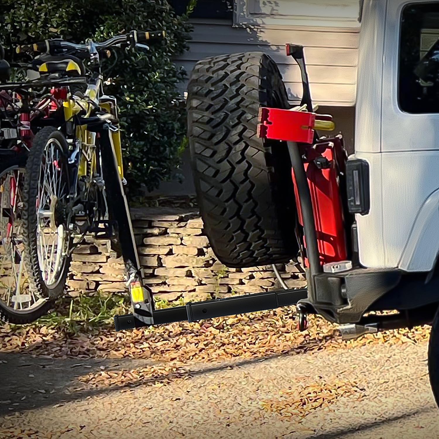Nilight trailer hitch extender creates extra clearance for bike racks and cargo.