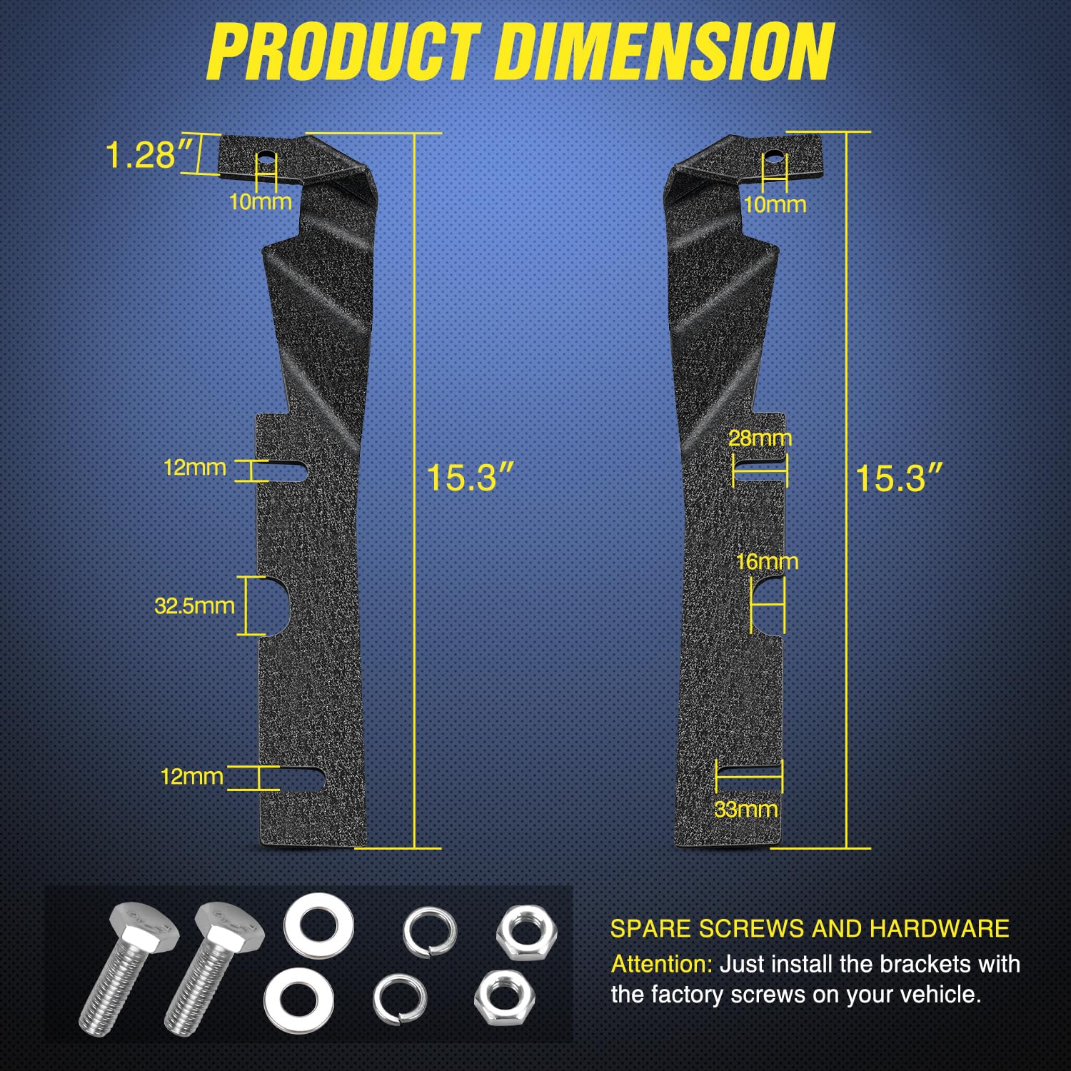Nilight black matte finish brackets resist scratches for lasting look.