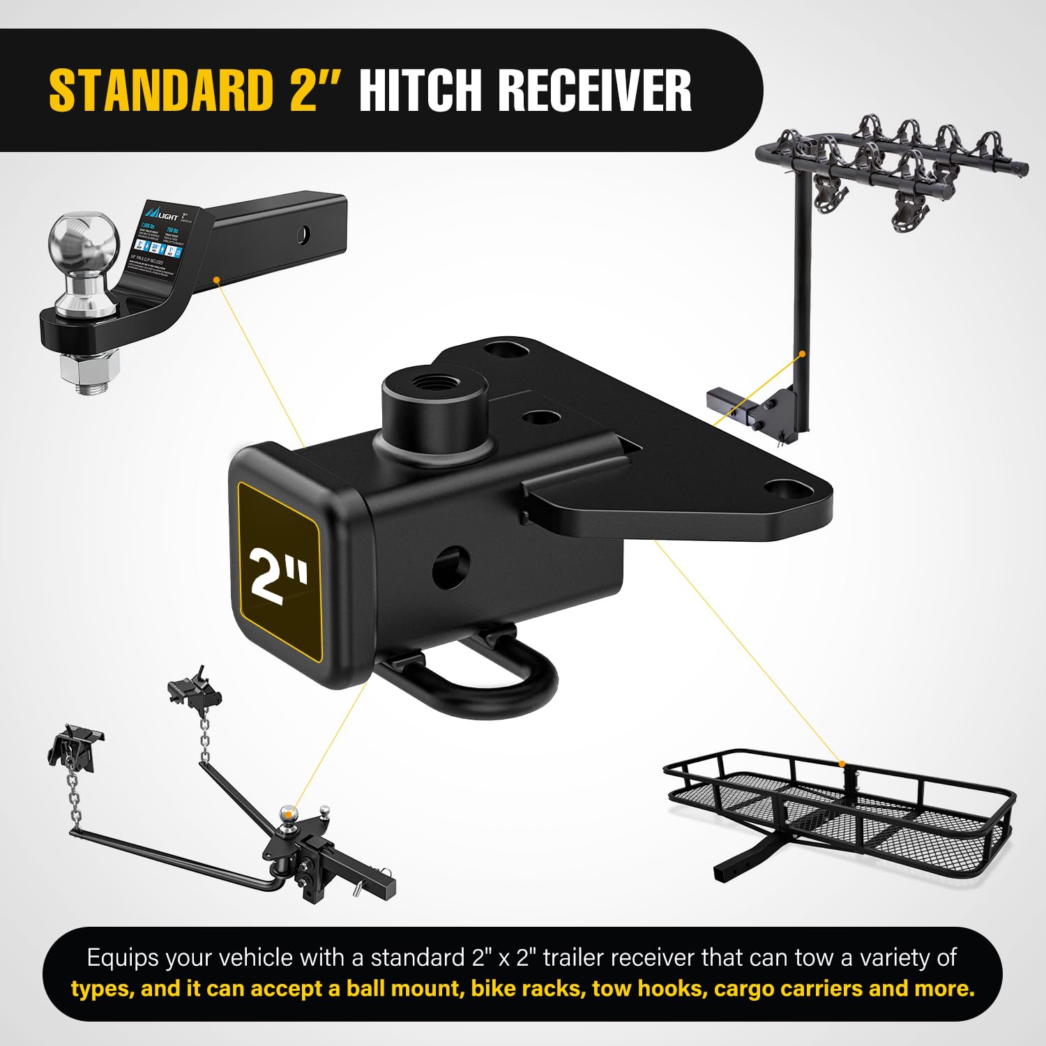Nilight black powder coat resists corrosion for long lasting outdoor durability.