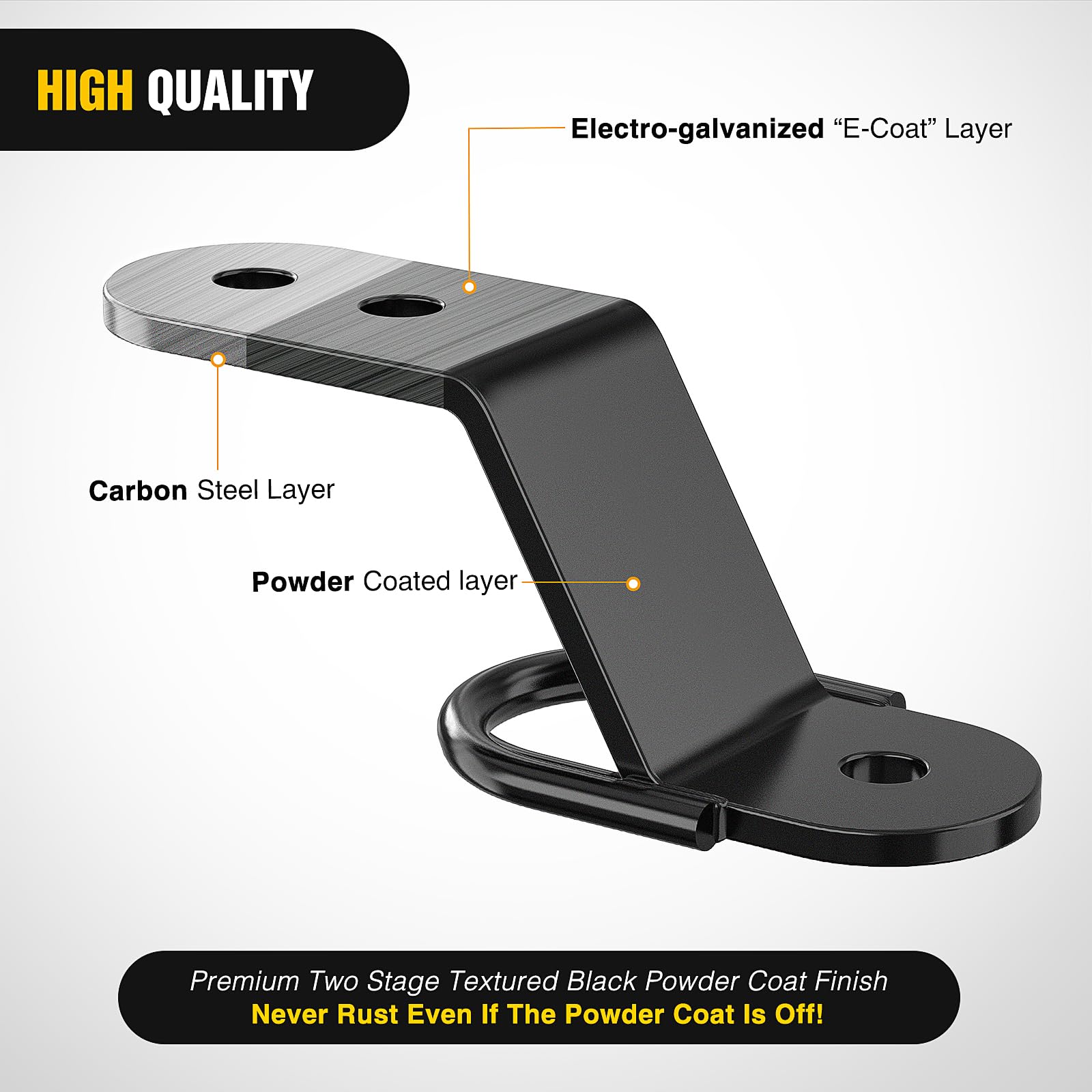 Nilight black powder coating guards against rust in rugged outdoor conditions.