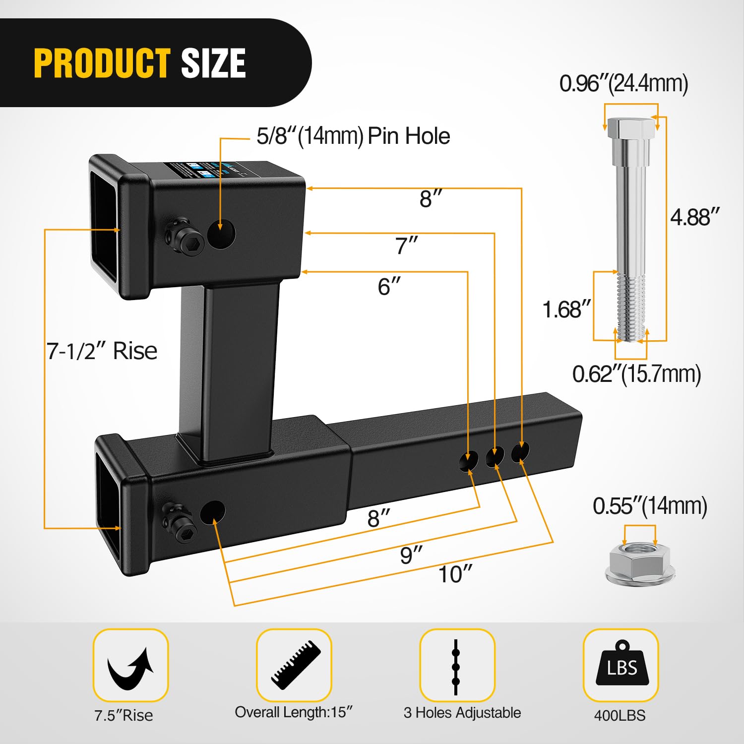 Nilight bottom receiver tow capacity up to 4000 pounds for reliable trailer towing