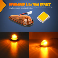 Nilight amber teardrop marker light at the front of a cab highlighting top clearance signaling