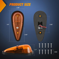 Nilight amber teardrop marker light mounted on the side of a vehicle for improved visibility
