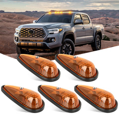 Nilight cab roof amber teardrop marker light top view showing bright amber glow and signaling benefit