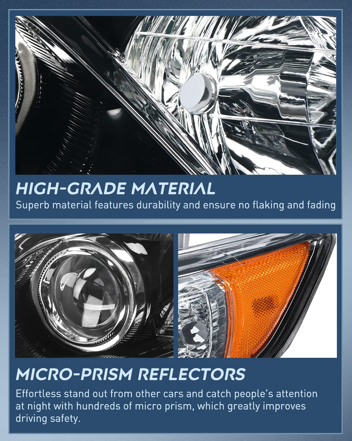 Nilight Camry headlight shows bulb-not-included guidance for installation