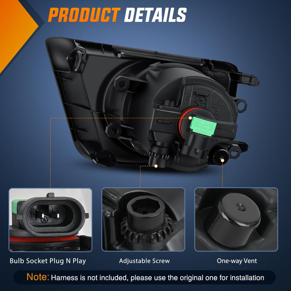 Nilight clear lens fog light closeup highlighting premium glass for clearer illumination