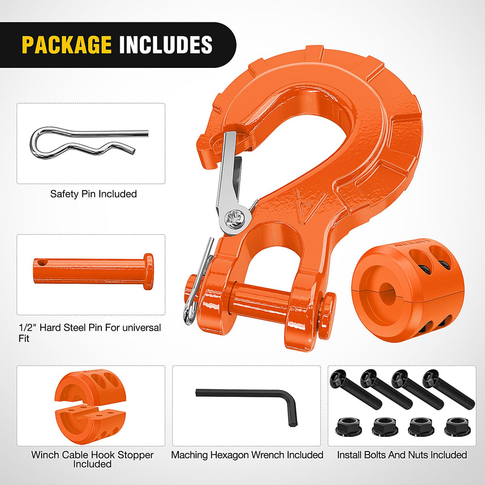 Nilight clevis pin assembly included for fast, reliable mounting on your winch.