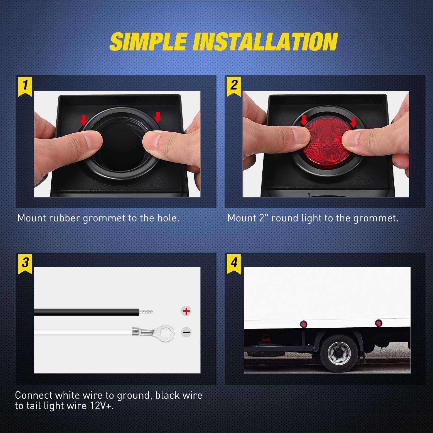 Nilight compact 4-LED fixture delivers bright signaling for trailers and trucks.