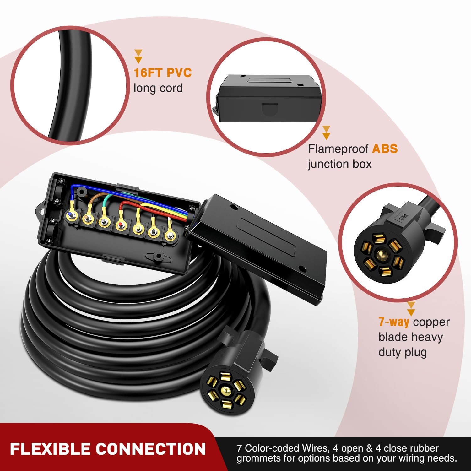 Nilight copper blade connector ensures solid electrical contact.