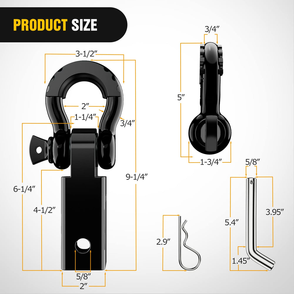 Nilight 3/4-inch D-ring shackle provides a secure recovery anchor.
