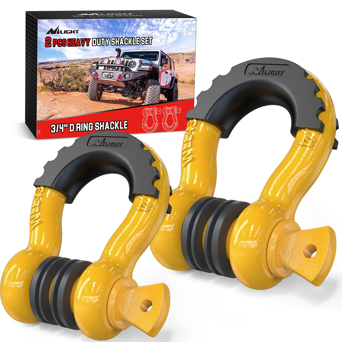 Nilight 3/4-inch D-ring shackle close-up for heavy-duty towing and recovery