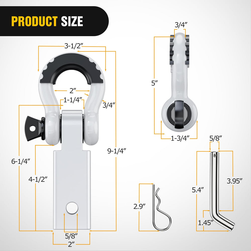 Nilight D-ring shackle 3-4 inch pin close-up showing corrosion-resistant coating.
