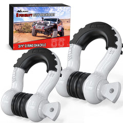 Nilight D-ring shackle 3/4-inch in use for off-road recovery and strap connection.