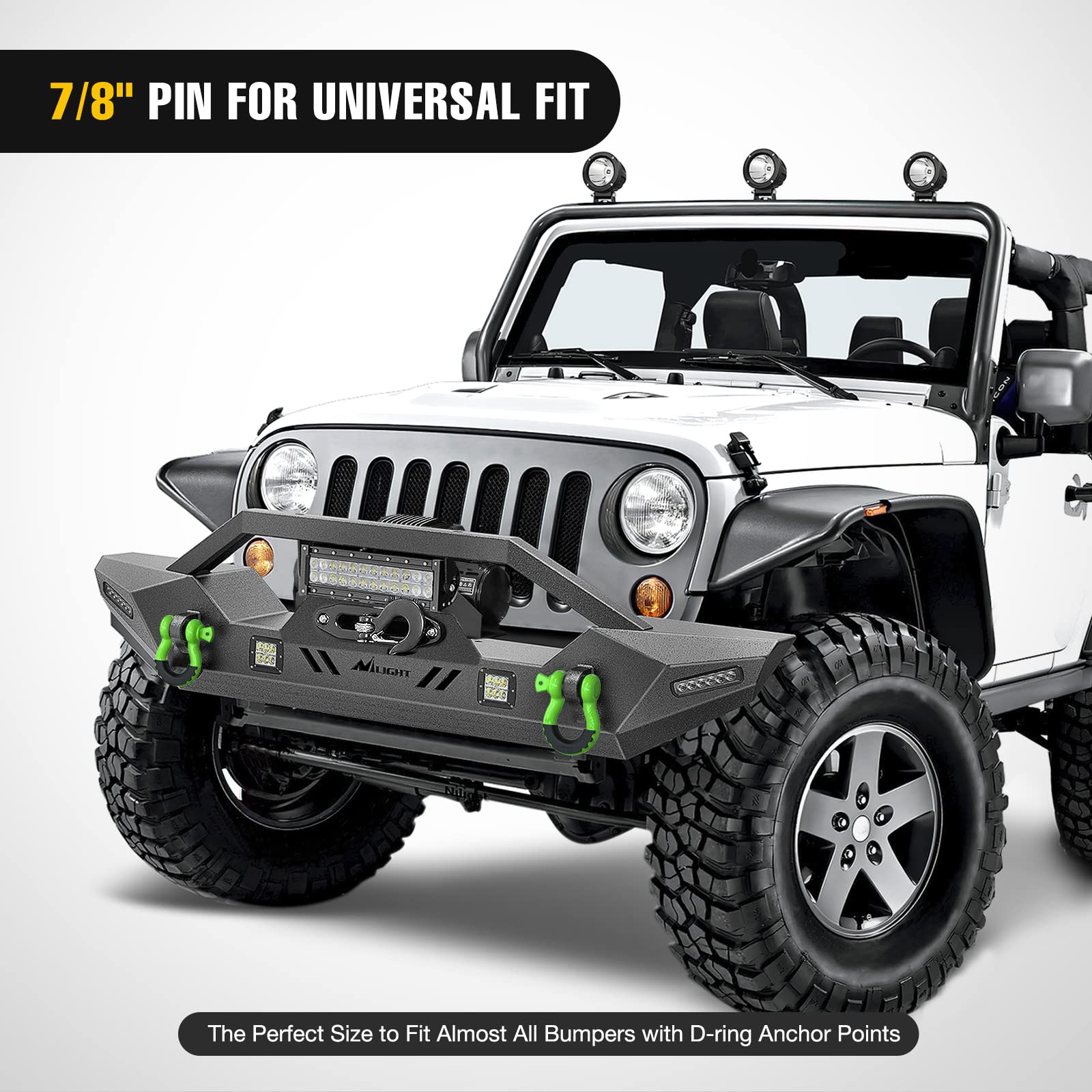 Nilight shackle pairs with winch and tow straps for reliable recovery.