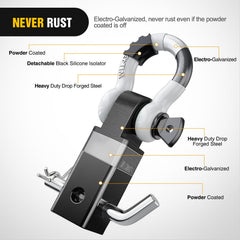 Nilight D-ring with isolator and washers reduces rattling and protects bumper finish