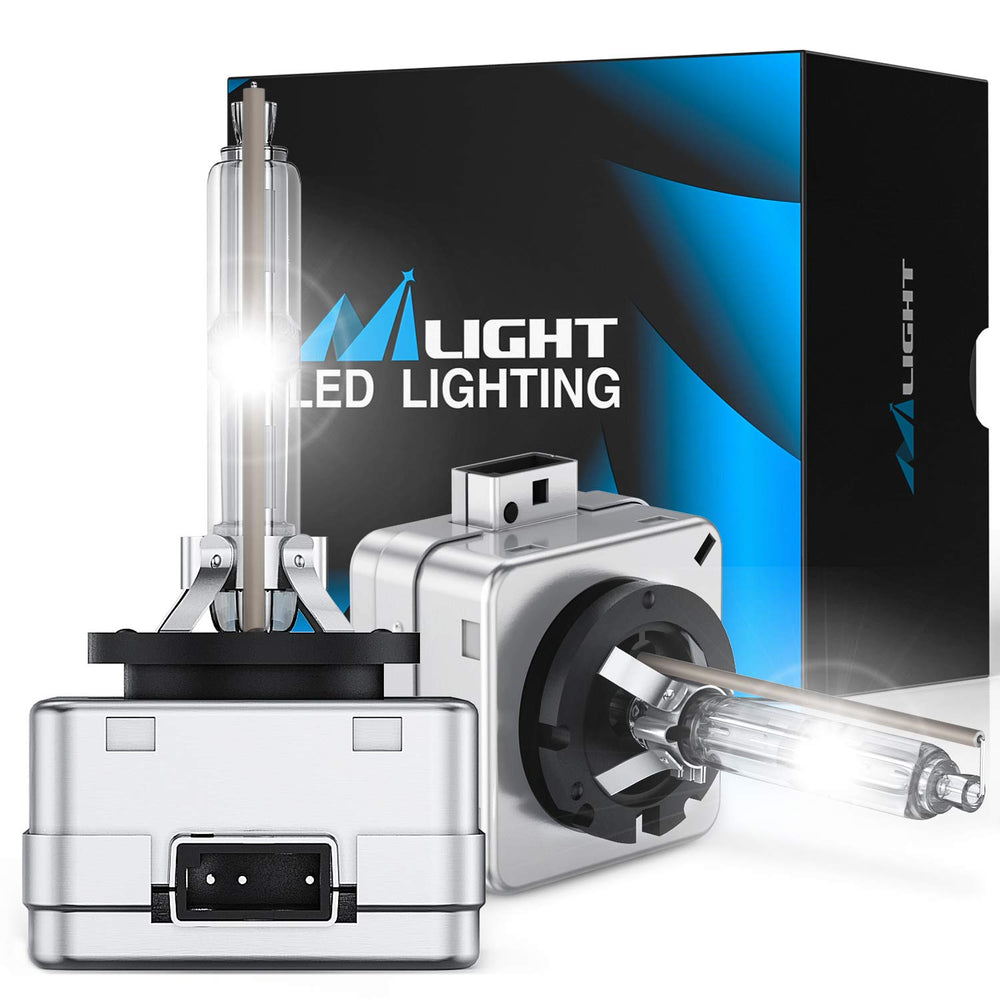 Nilight D1S HID headlight bulb emits 6000K diamond white beam for clear night visibility
