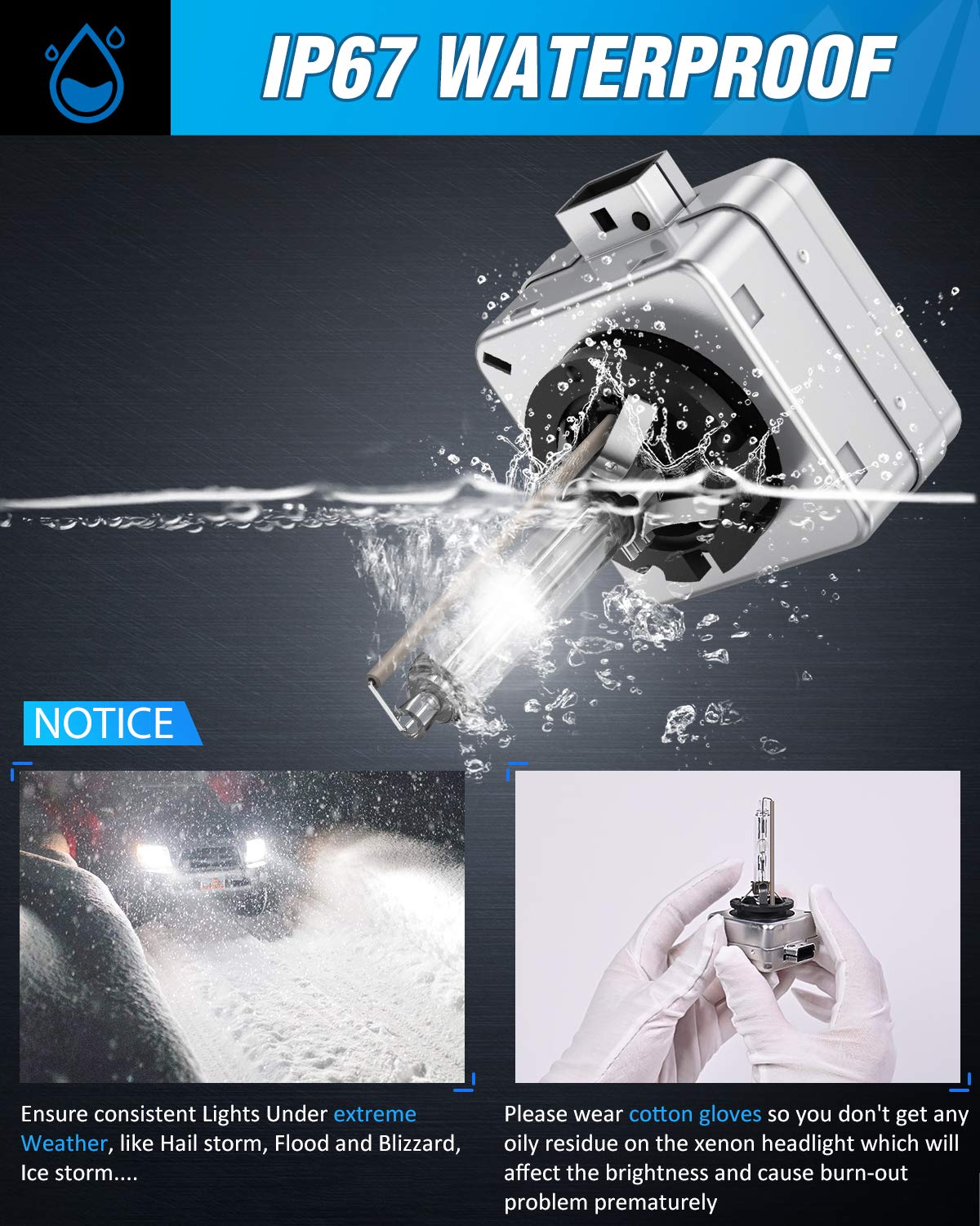 Nilight D1S HID headlight bulbs provide efficient, focused brightness for safer night driving