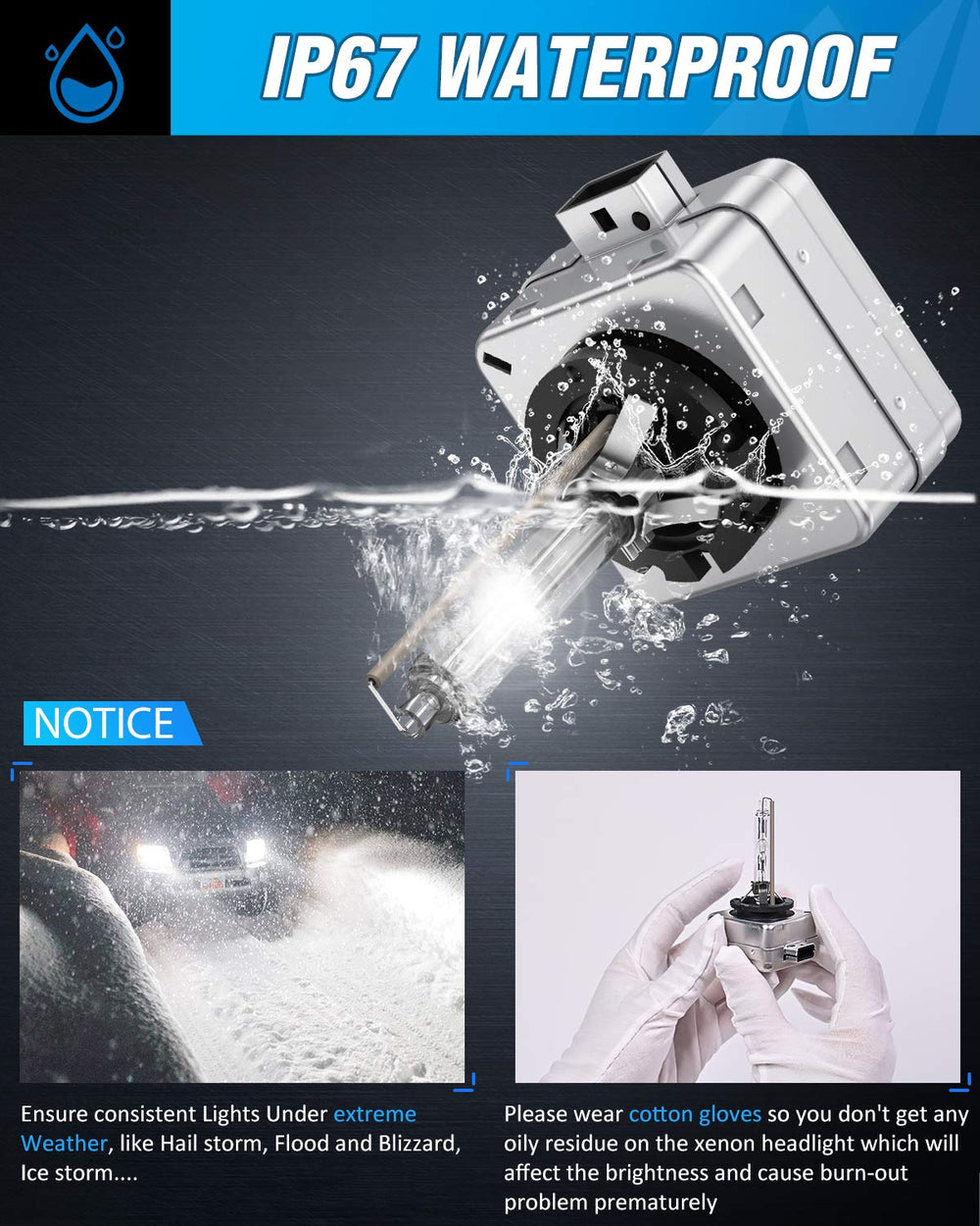 Nilight D1S HID headlight bulbs provide efficient, focused brightness for safer night driving