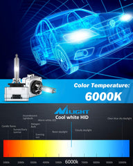 Nilight D1S HID headlight bulbs offer up to 3000 hours of longevity