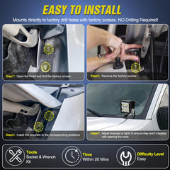 Nilight installation kit showing direct hood-mount compatibility