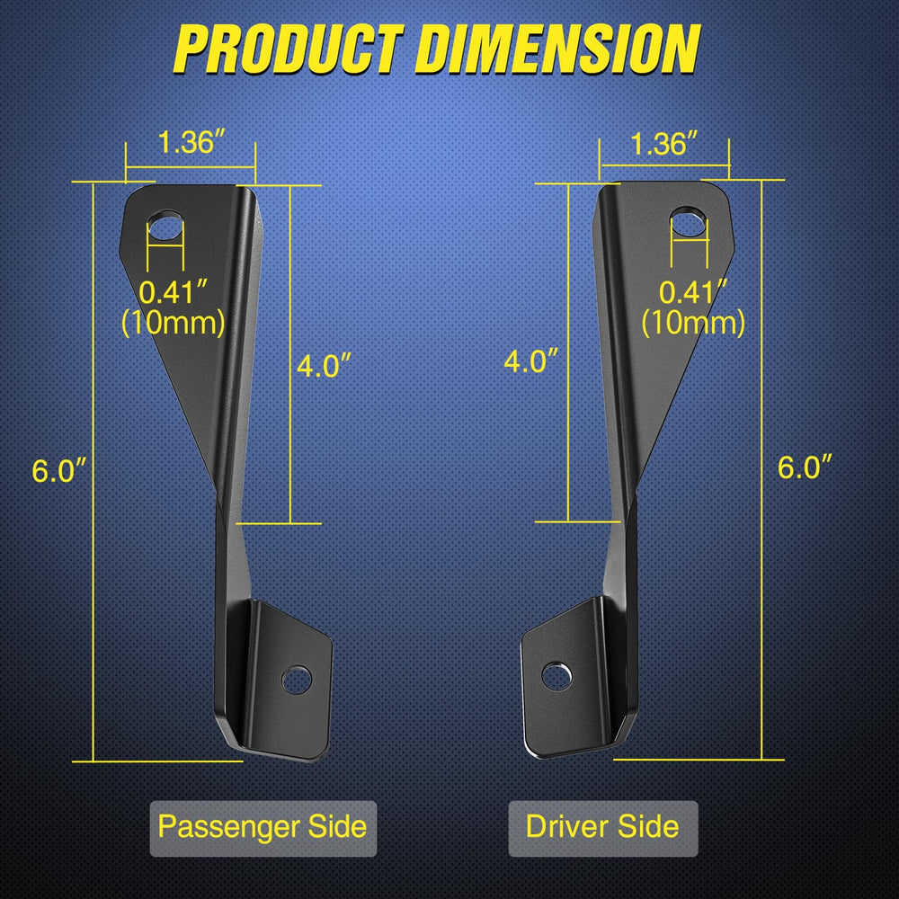 Nilight ditch light brackets on passenger side provide secure support