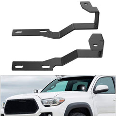 Nilight ditch light brackets mounted on a 2nd Gen Tacoma a-pillar for stable off-road lighting.
