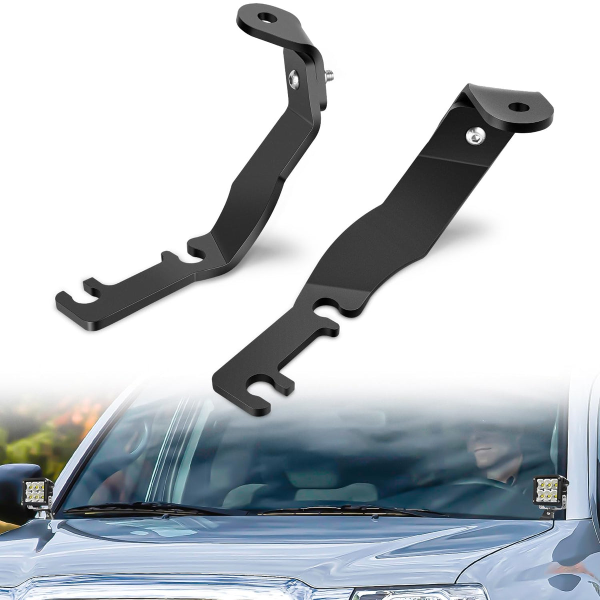 Nilight ditch light brackets on Tacoma driver side for rugged off-road lighting