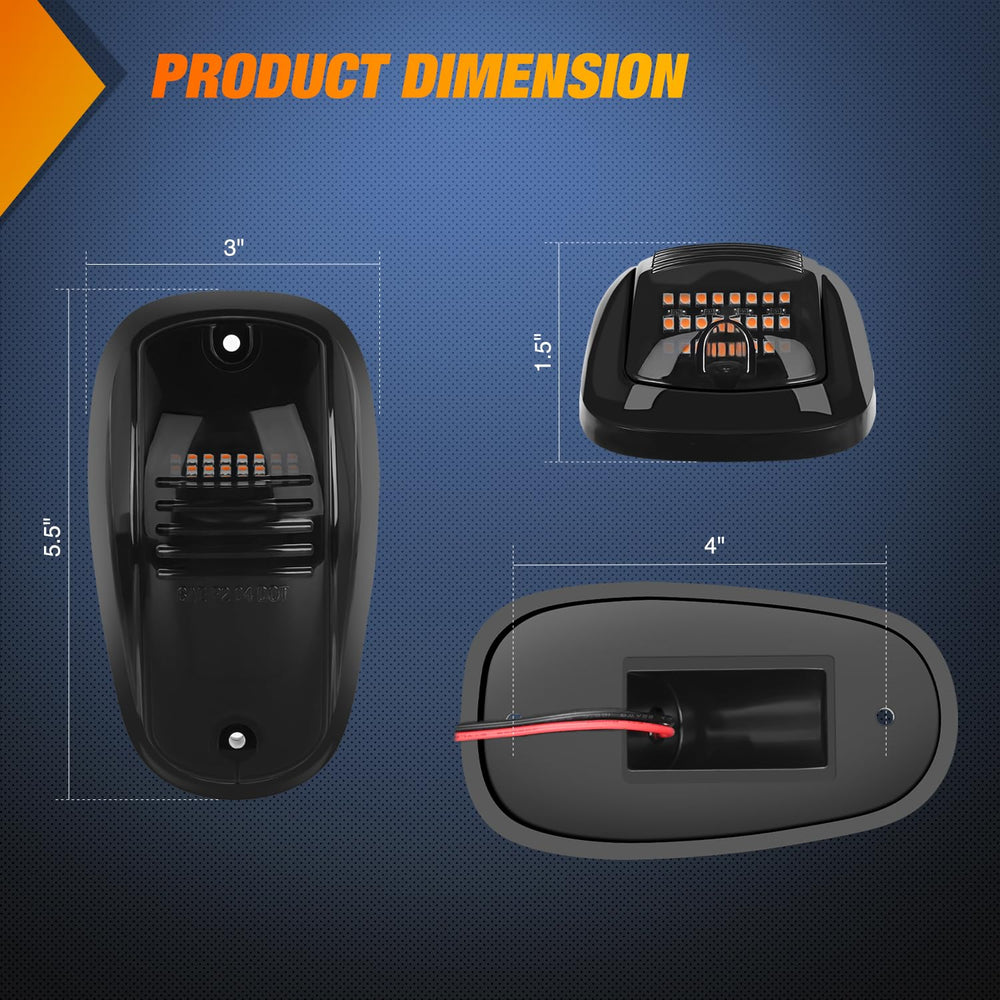 Nilight 24-LED amber cab marker light for Ram compatibility.