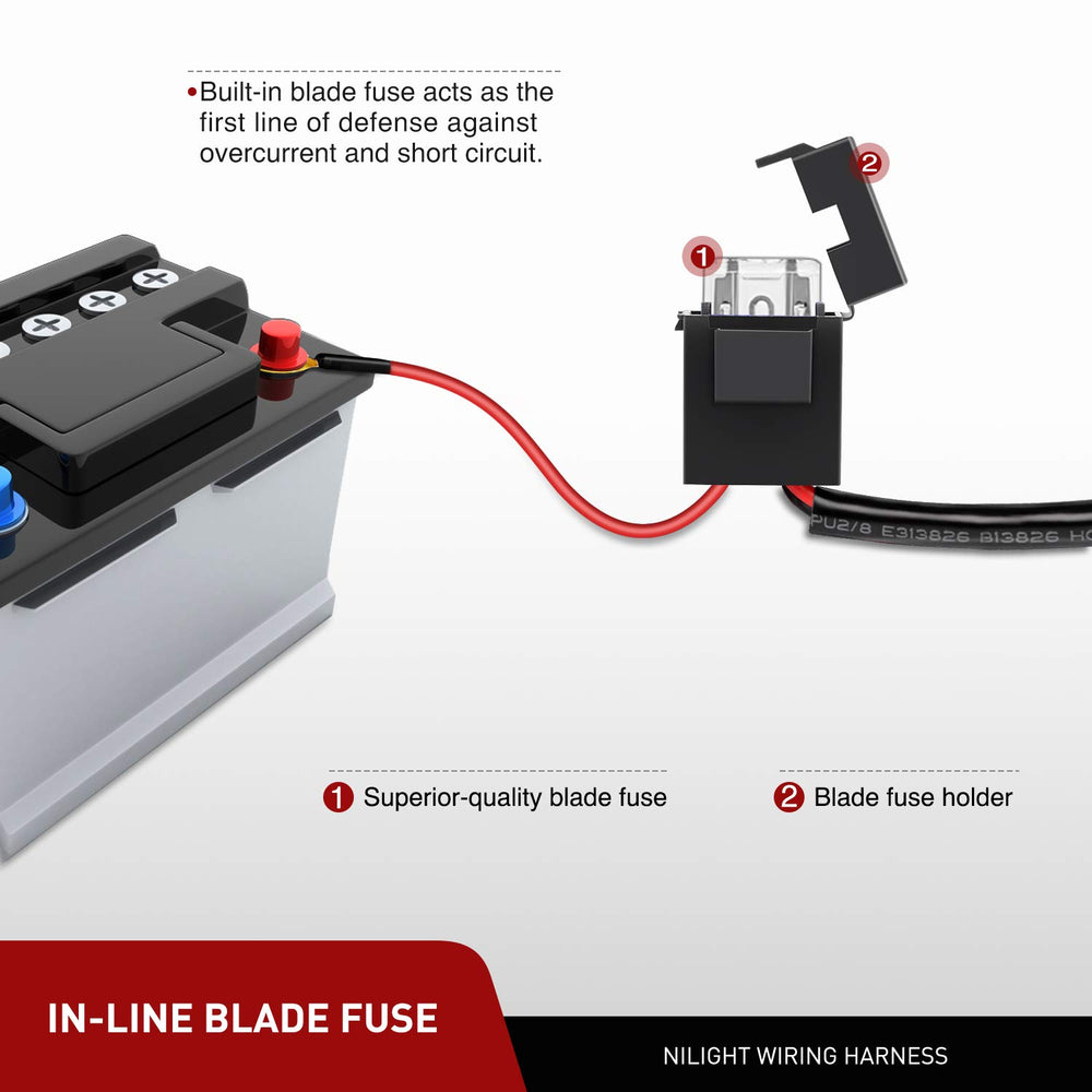 Nilight DT connector simplifies installation for quick, clean light bar setup.