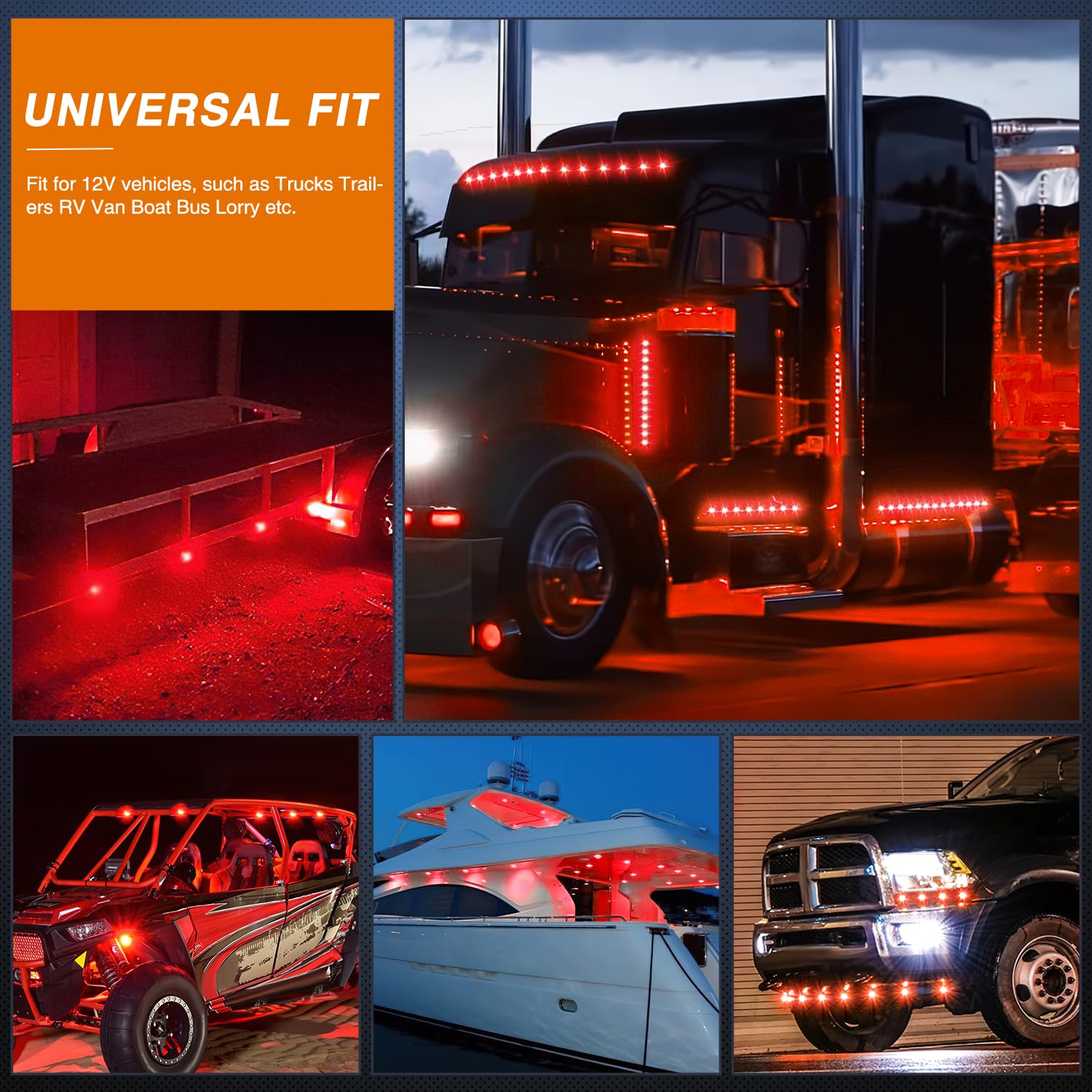 Nilight dual-mode LED marker light provides brake and marker signaling options.