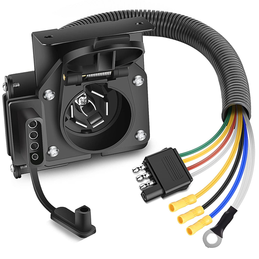 Nilight dual-output adapter connects 4-pin to 7-pin trailers for versatile towing.
