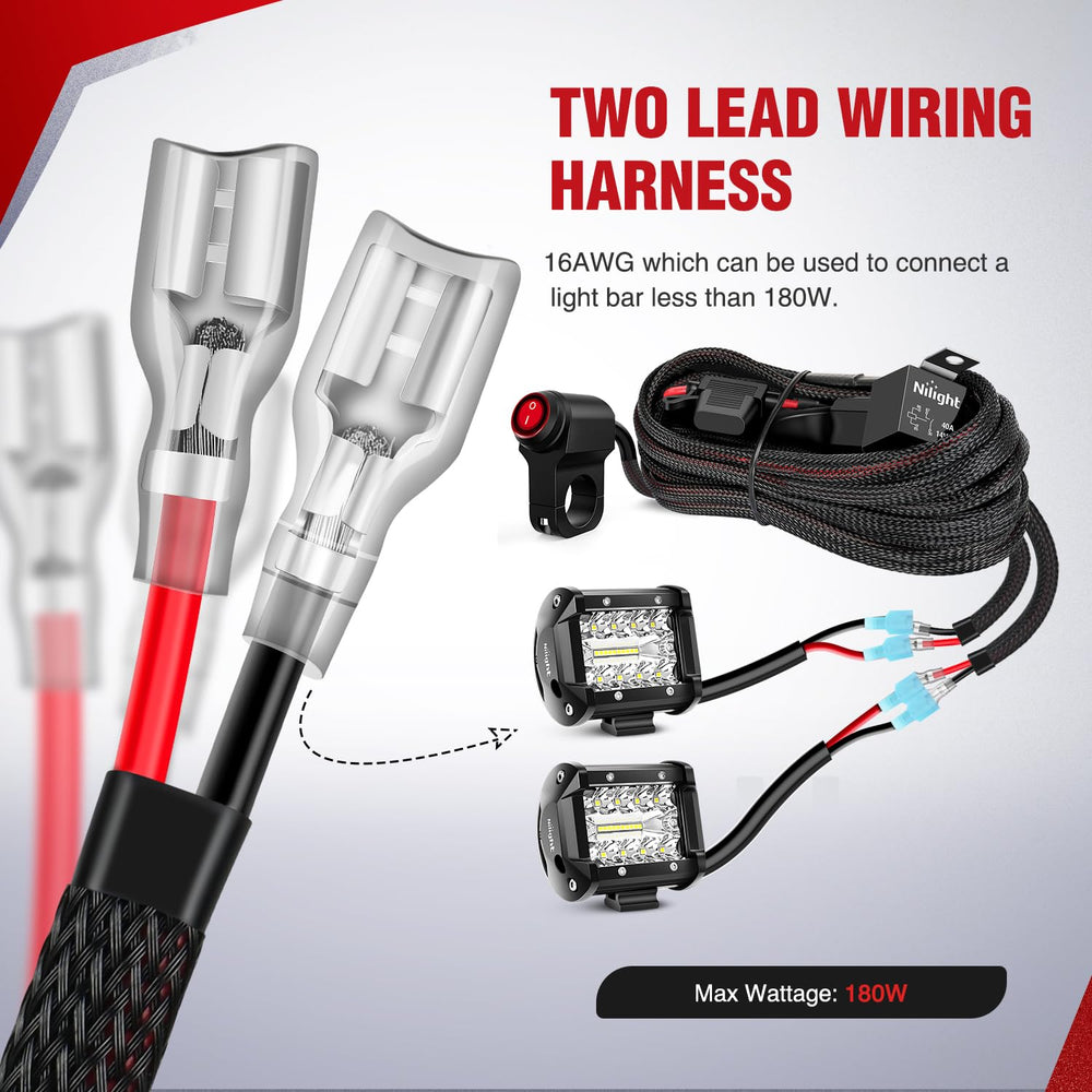 Nilight dual-output leads support two lighting fixtures