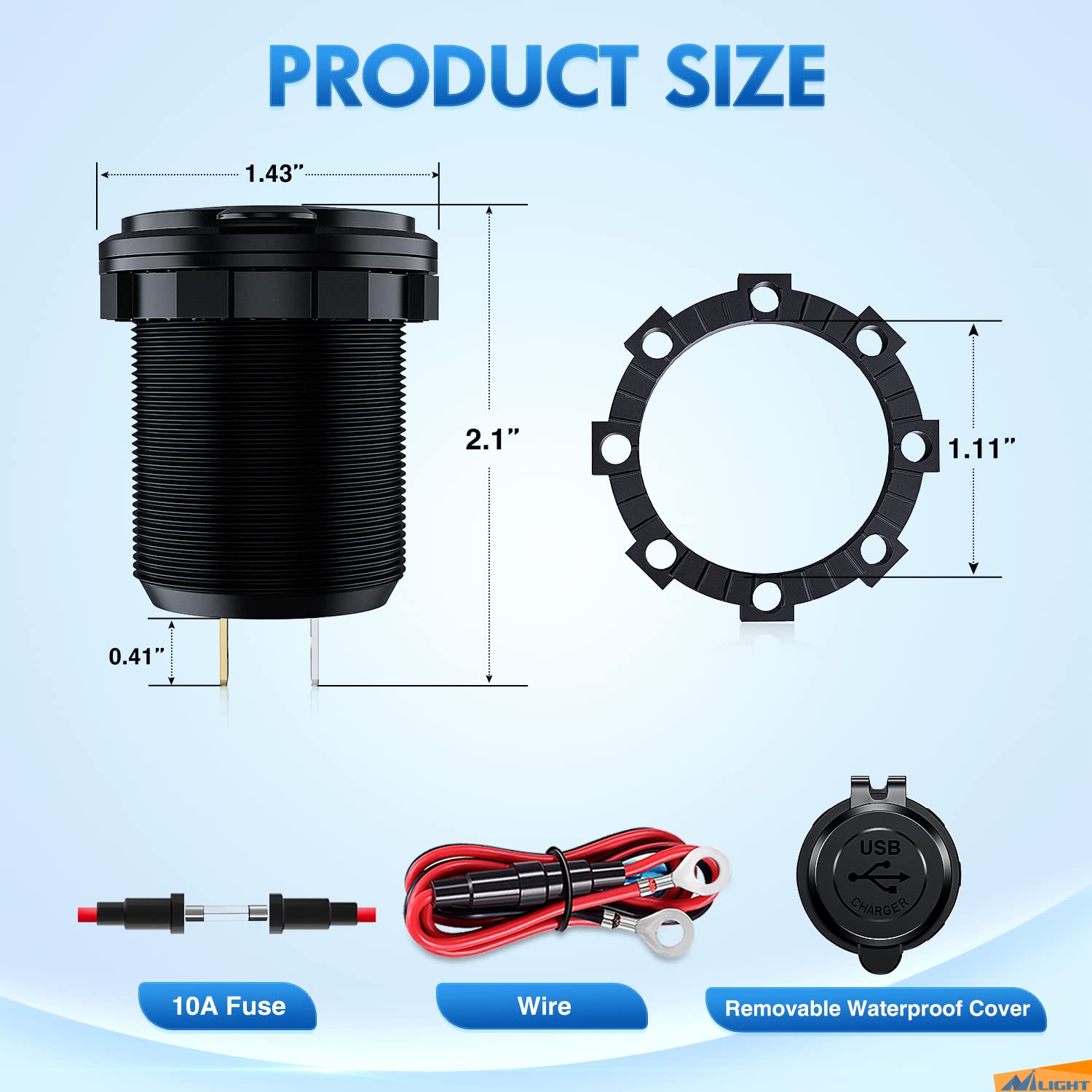 Nilight fused wire kit and power cable for safe installation