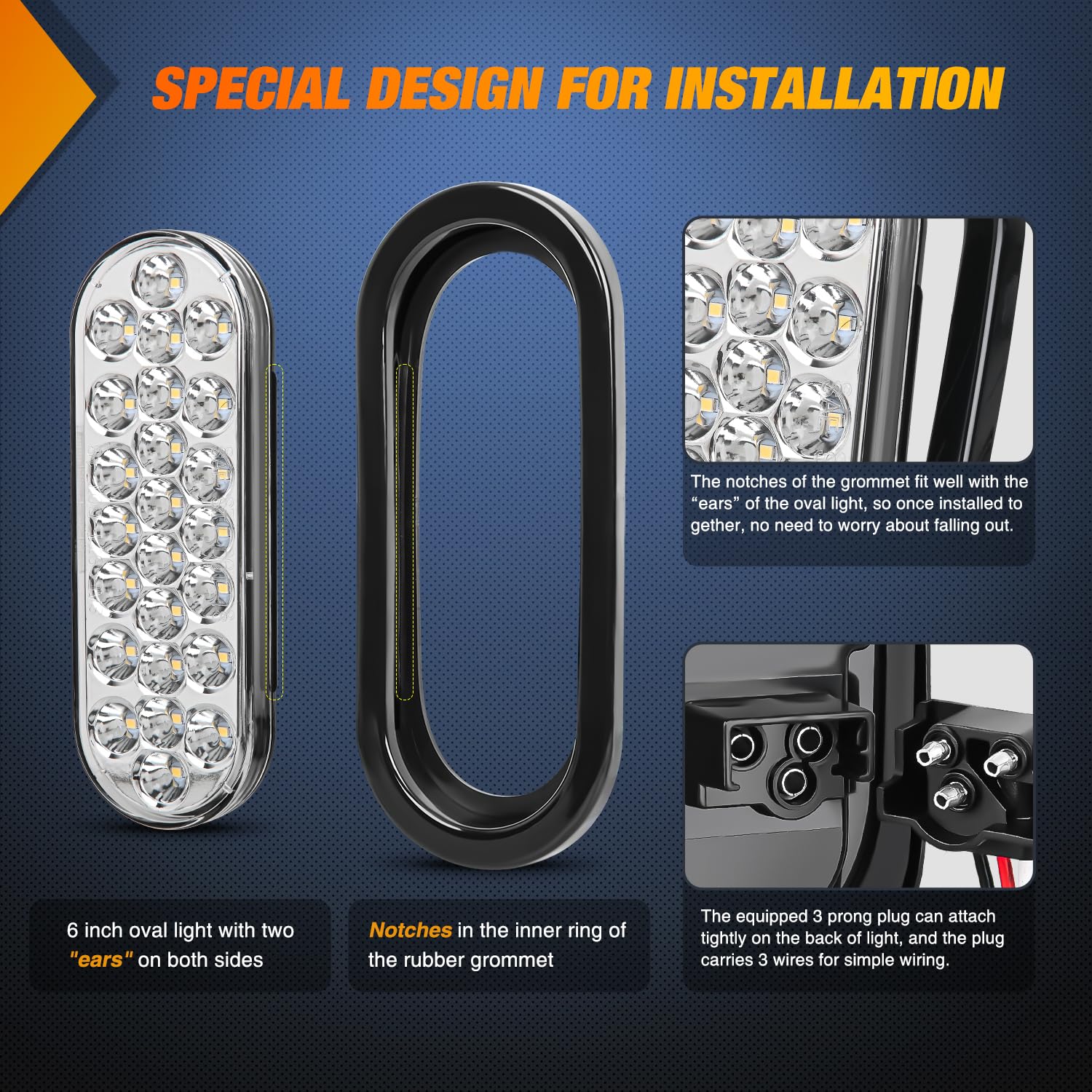 Nilight anti-loosening design with ears and grommets ensures secure mounting.