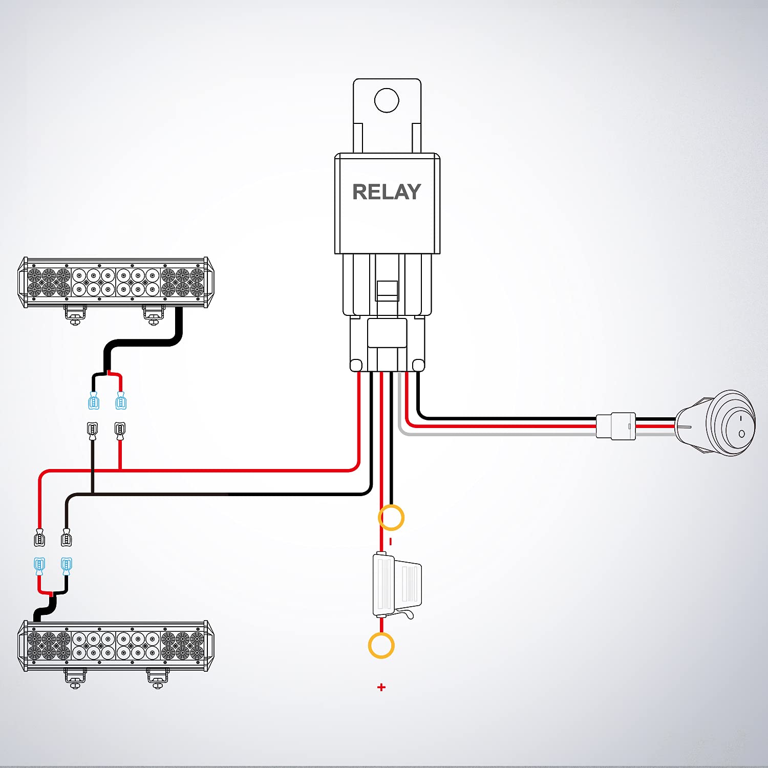 Nilight extendable harness allows precise light placement.