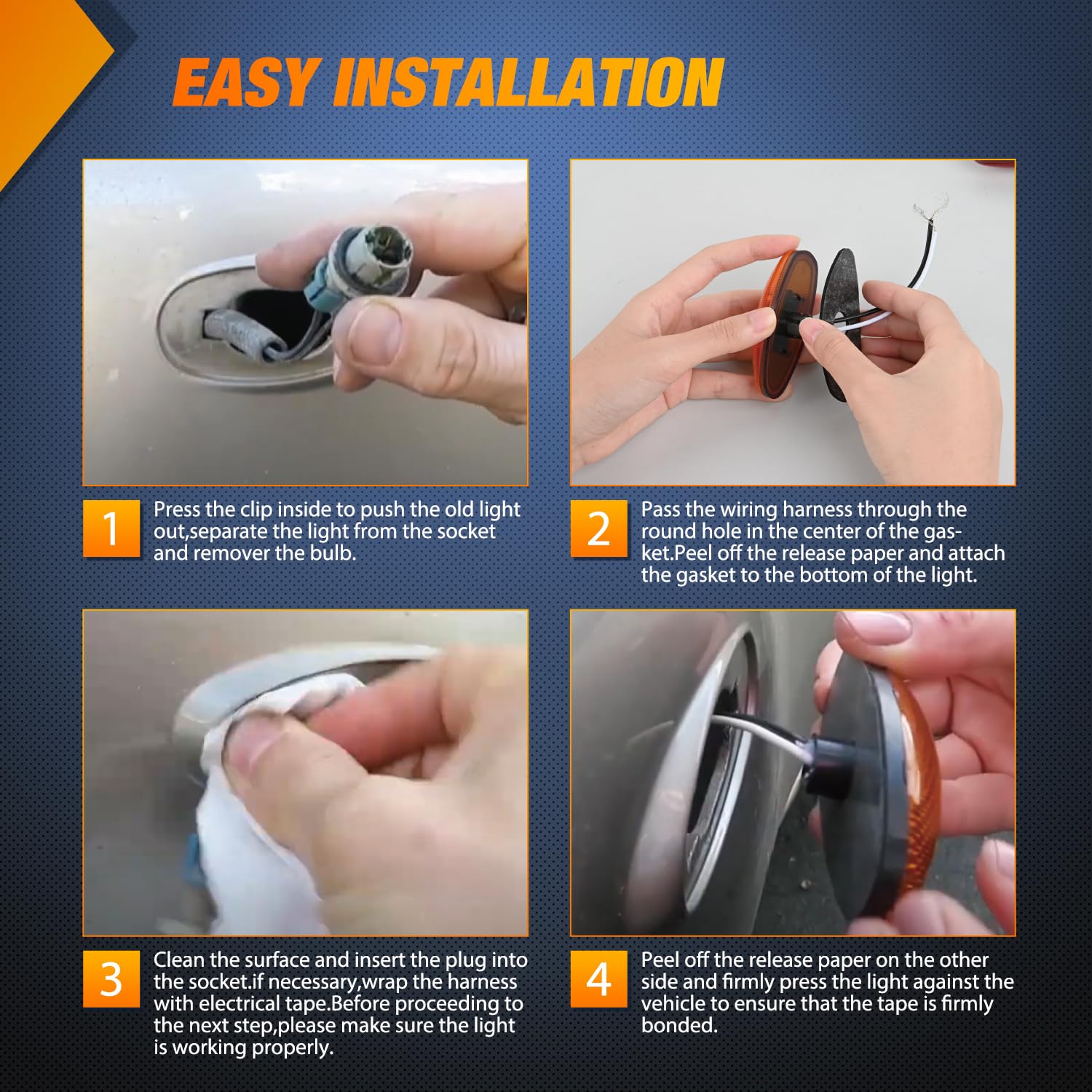 Nilight marker light sealed waterproof closeup for durability