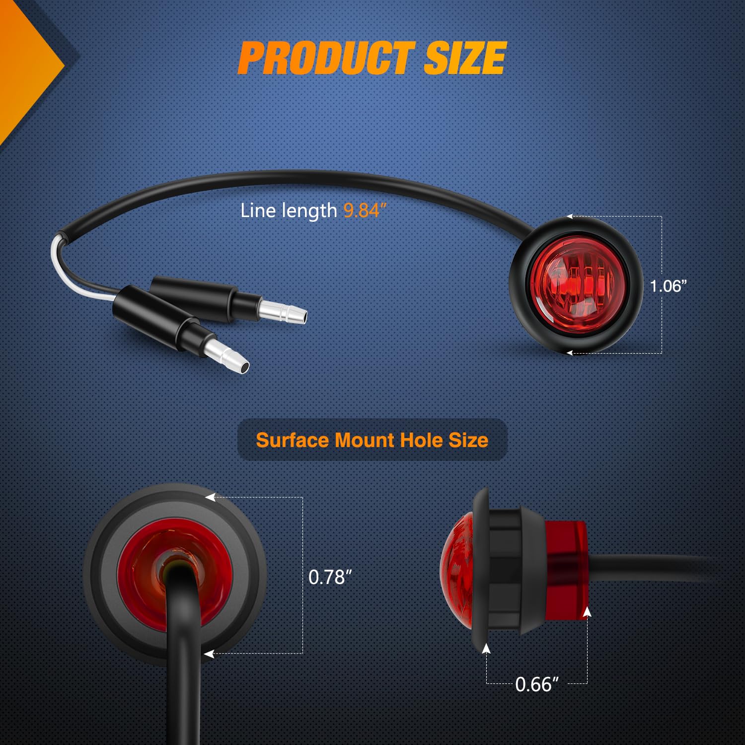 Nilight flush-mount marker light with rubber grommet for seamless install