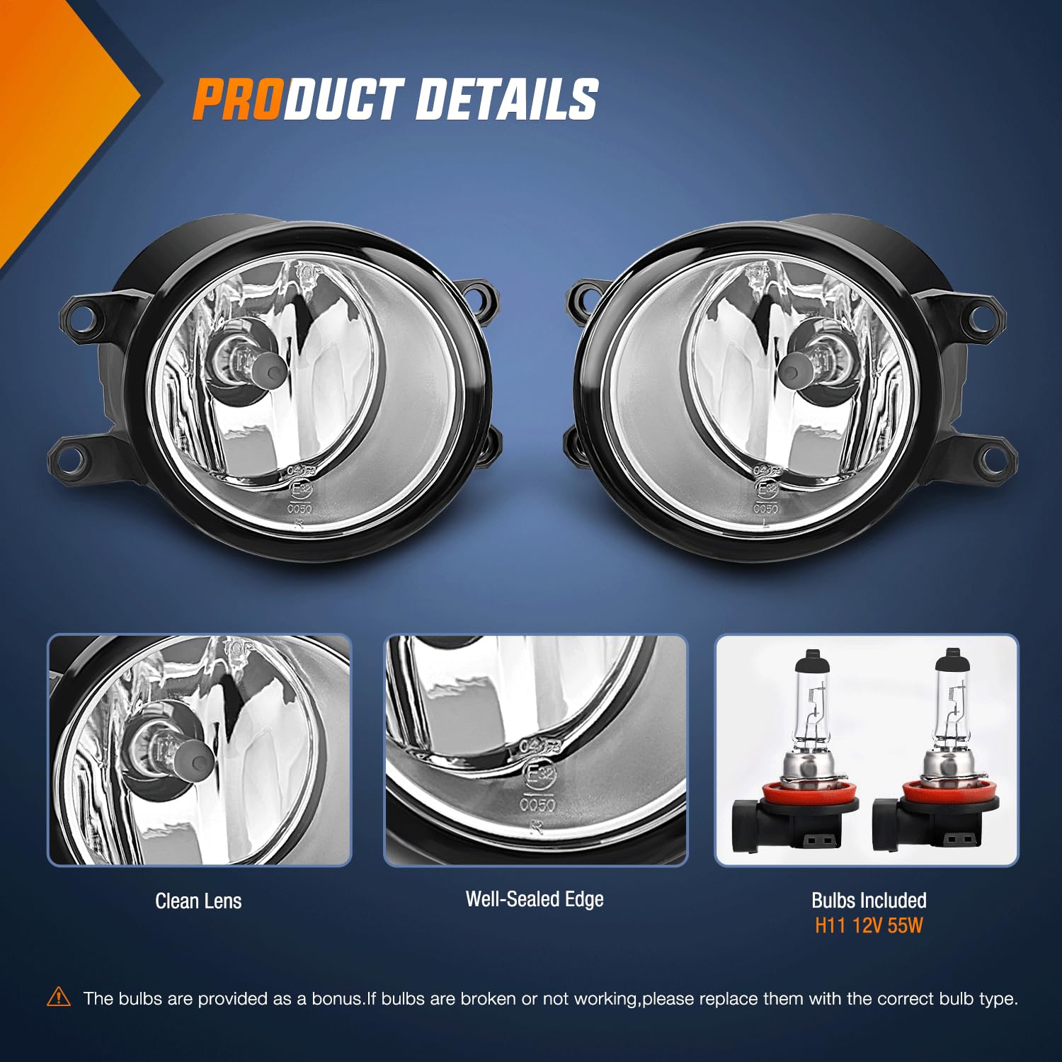 Nilight fog light beam-pattern detail for enhanced road visibility in adverse weather.