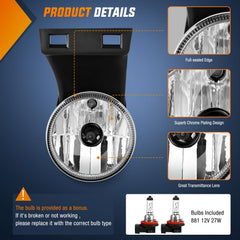 Nilight fog light lens close-up shows clear glass for sharper night driving.