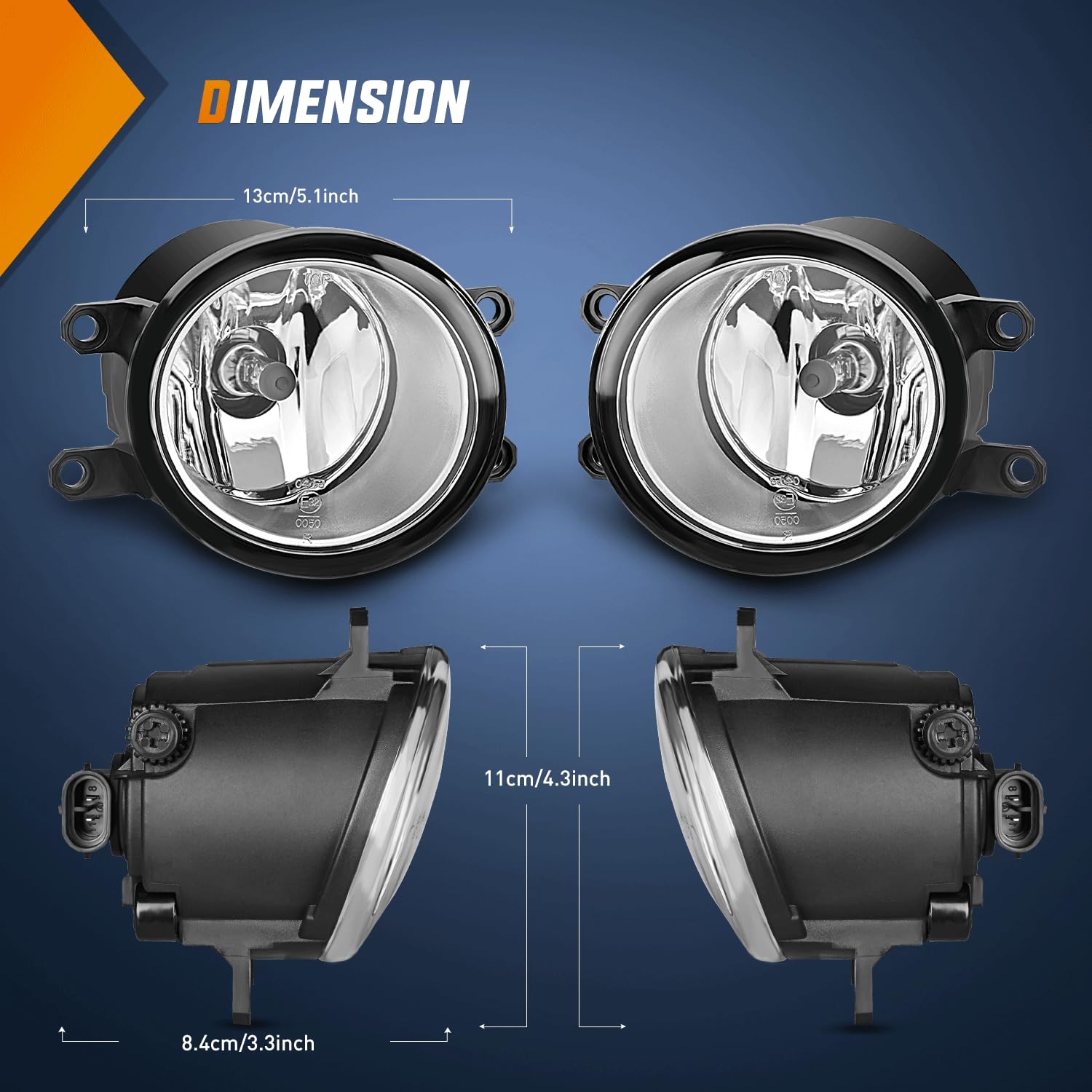 Nilight fog light pair installation shows driver and passenger sides.