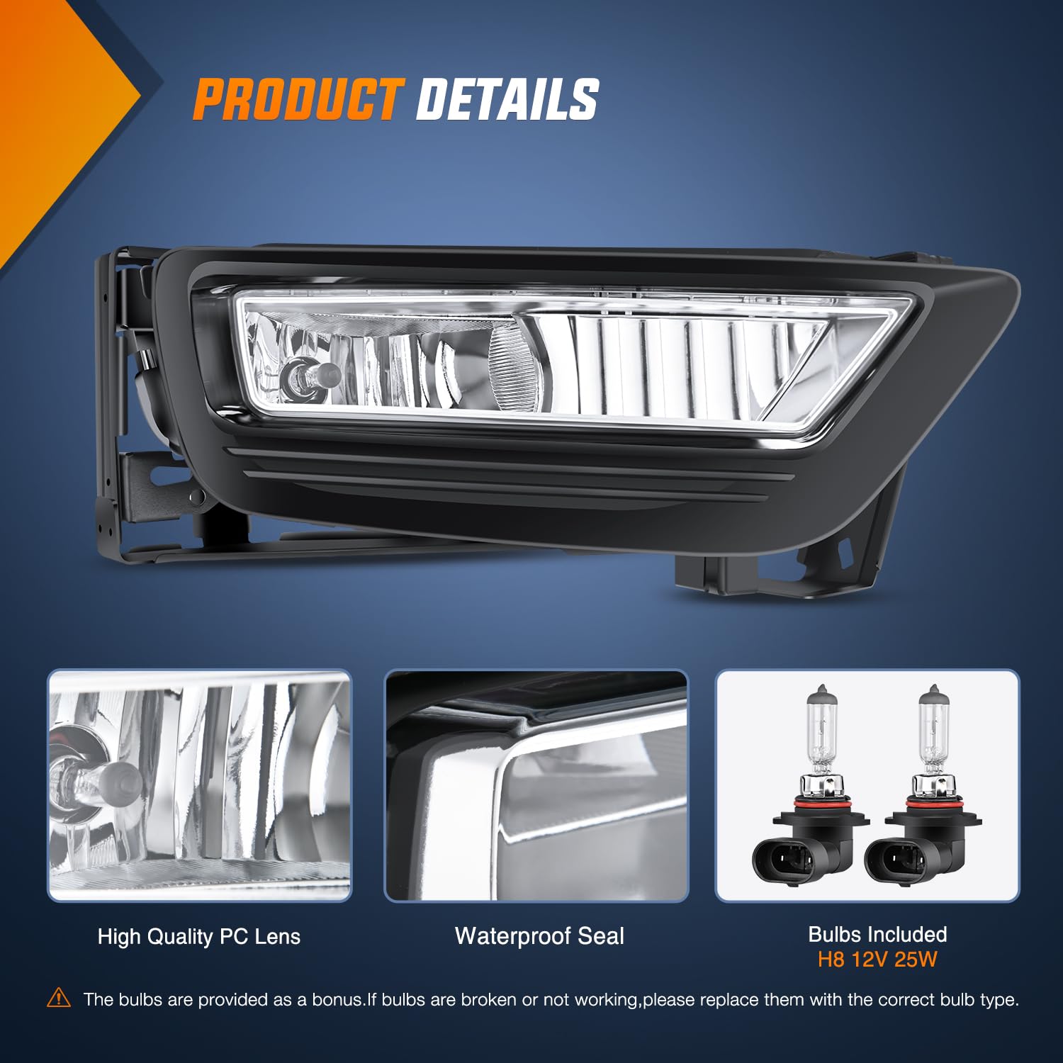 Nilight fog light assembly for Honda Accord passenger side improves foggy weather safety.