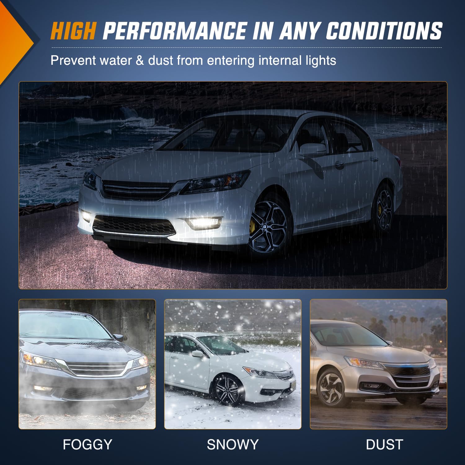 Nilight fog light weather seal close-up demonstrates moisture resistance in all seasons.